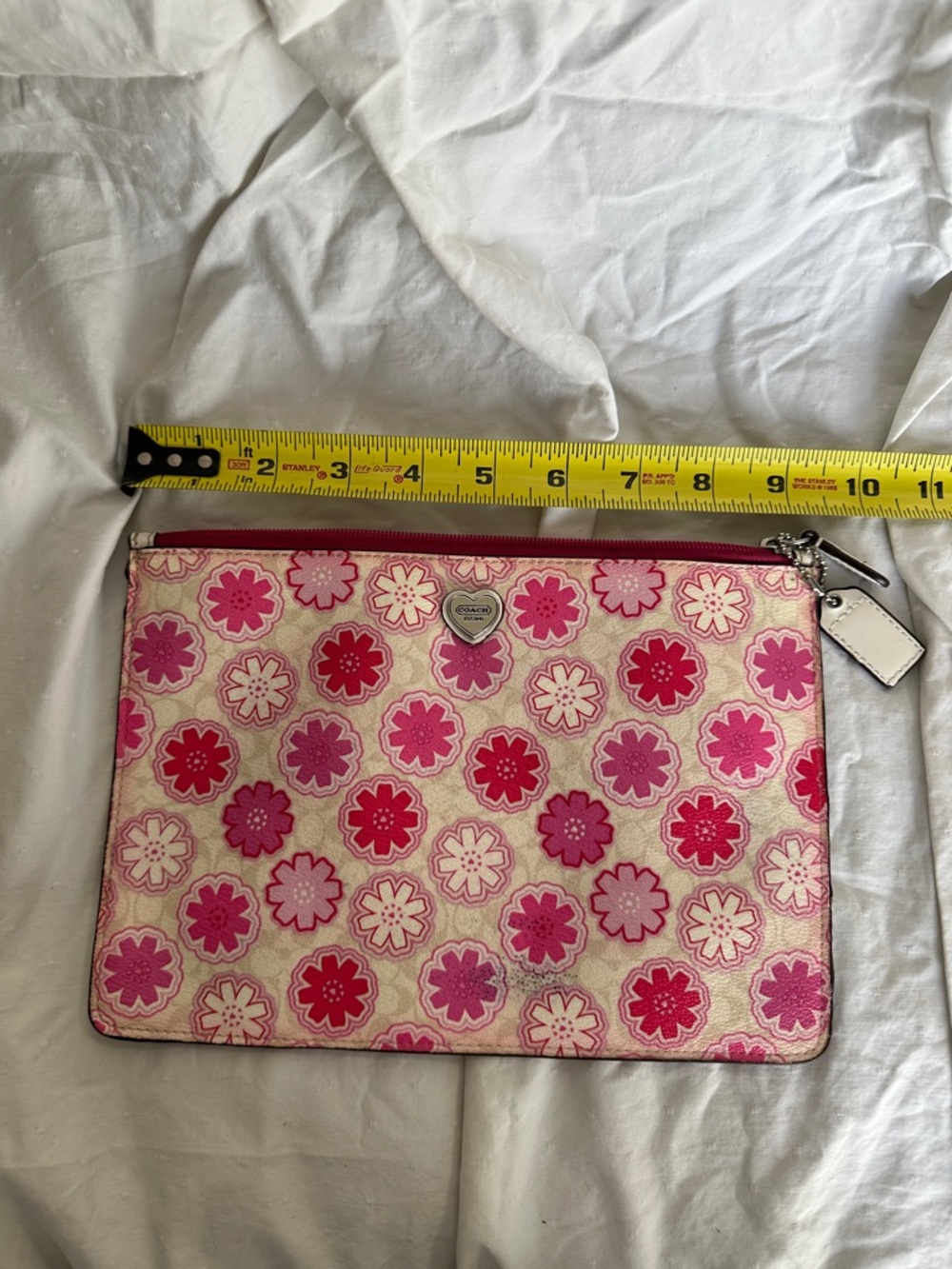 Coach Pink Floral Zip Pouch